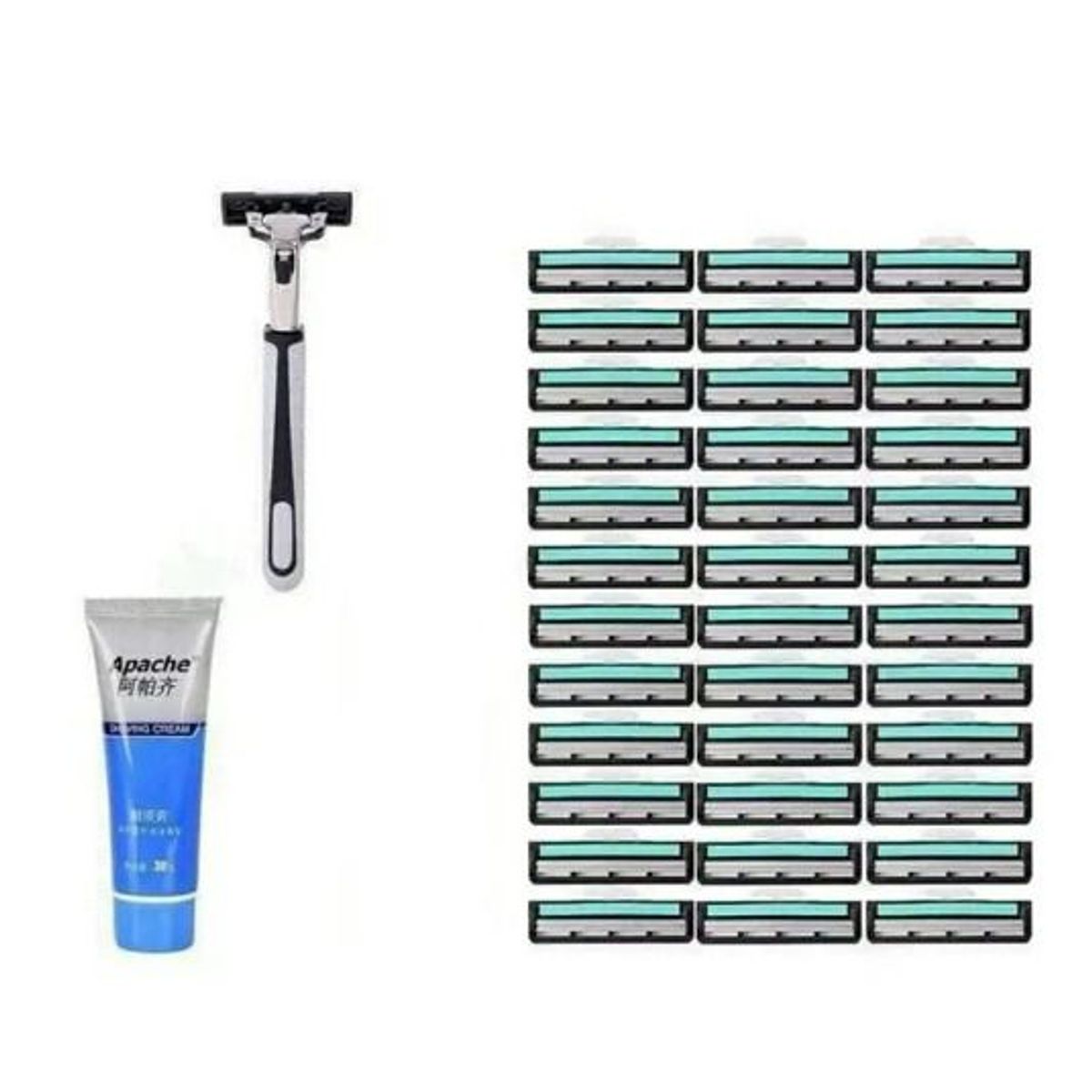 BỘ DAO CẠO RÂU GỒM 1 DAO CẠO, 36 LƯỠI DAO VÀ 1 TUÝP KEM CẠO CTB583 - BECHIP BỘ DAO CẠO RÂU GỒM 1 DAO CẠO, 36 LƯỠI DAO VÀ 1 TUÝP KEM CẠO CTB583 - BECHIP