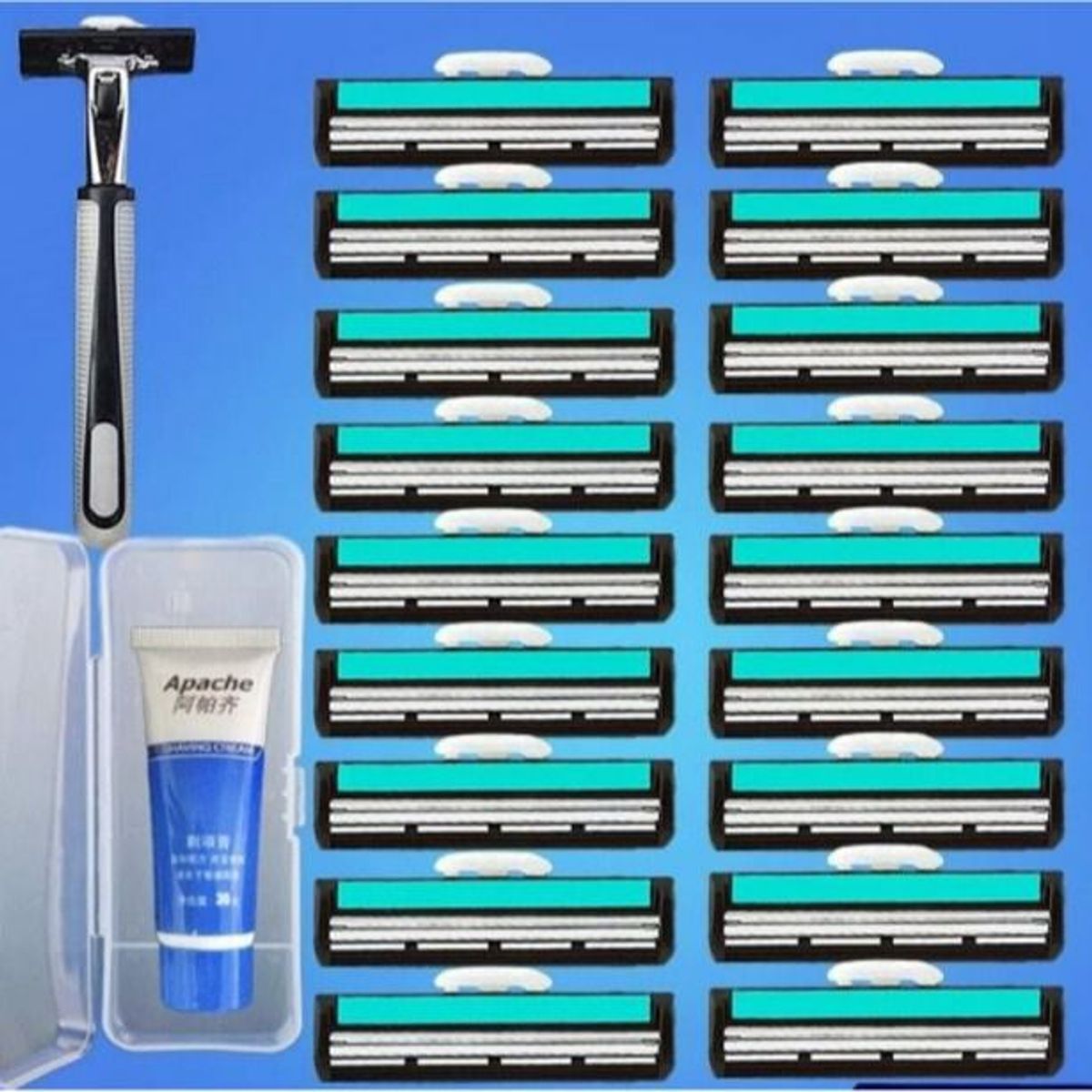 BỘ DAO CẠO RÂU GỒM 1 DAO CẠO, 36 LƯỠI DAO VÀ 1 TUÝP KEM CẠO CTB583 - BECHIP BỘ DAO CẠO RÂU GỒM 1 DAO CẠO, 36 LƯỠI DAO VÀ 1 TUÝP KEM CẠO CTB583 - BECHIP
