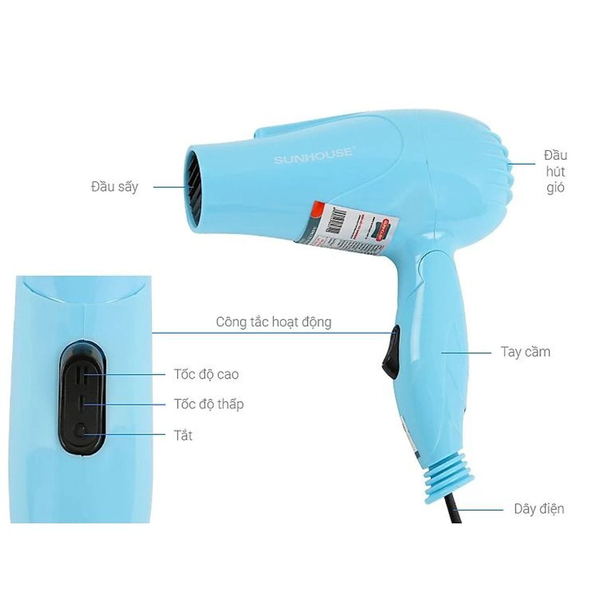 MÁY SẤY TÓC SUNHOUSE SHD2305 CTB329 - BECHIP MÁY SẤY TÓC SUNHOUSE SHD2305 CTB329 - BECHIP