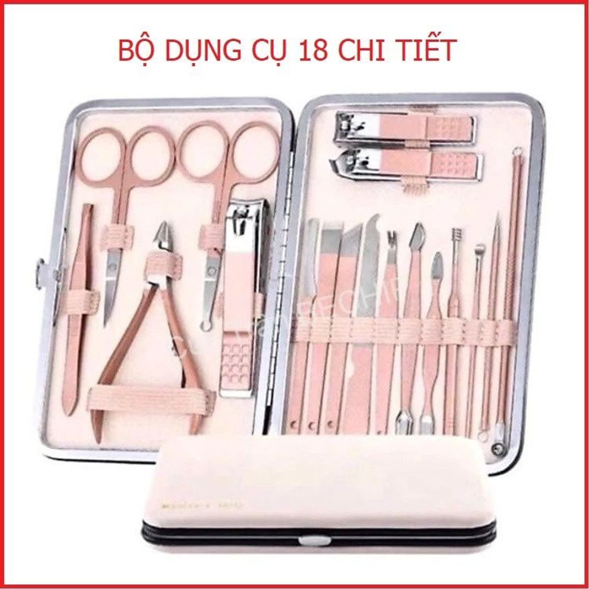 BỘ DỤNG CỤ LÀM MÓNG, 16, 18 CHI TIẾT MÀU HỒNG CTB182 - BECHIP BỘ DỤNG CỤ LÀM MÓNG, 16, 18 CHI TIẾT MÀU HỒNG CTB182 - BECHIP