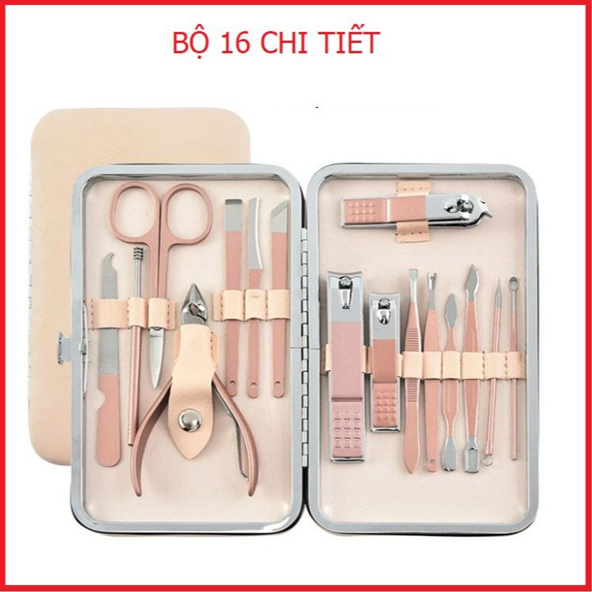BỘ DỤNG CỤ LÀM MÓNG, 16, 18 CHI TIẾT MÀU HỒNG CTB182 - BECHIP BỘ DỤNG CỤ LÀM MÓNG, 16, 18 CHI TIẾT MÀU HỒNG CTB182 - BECHIP