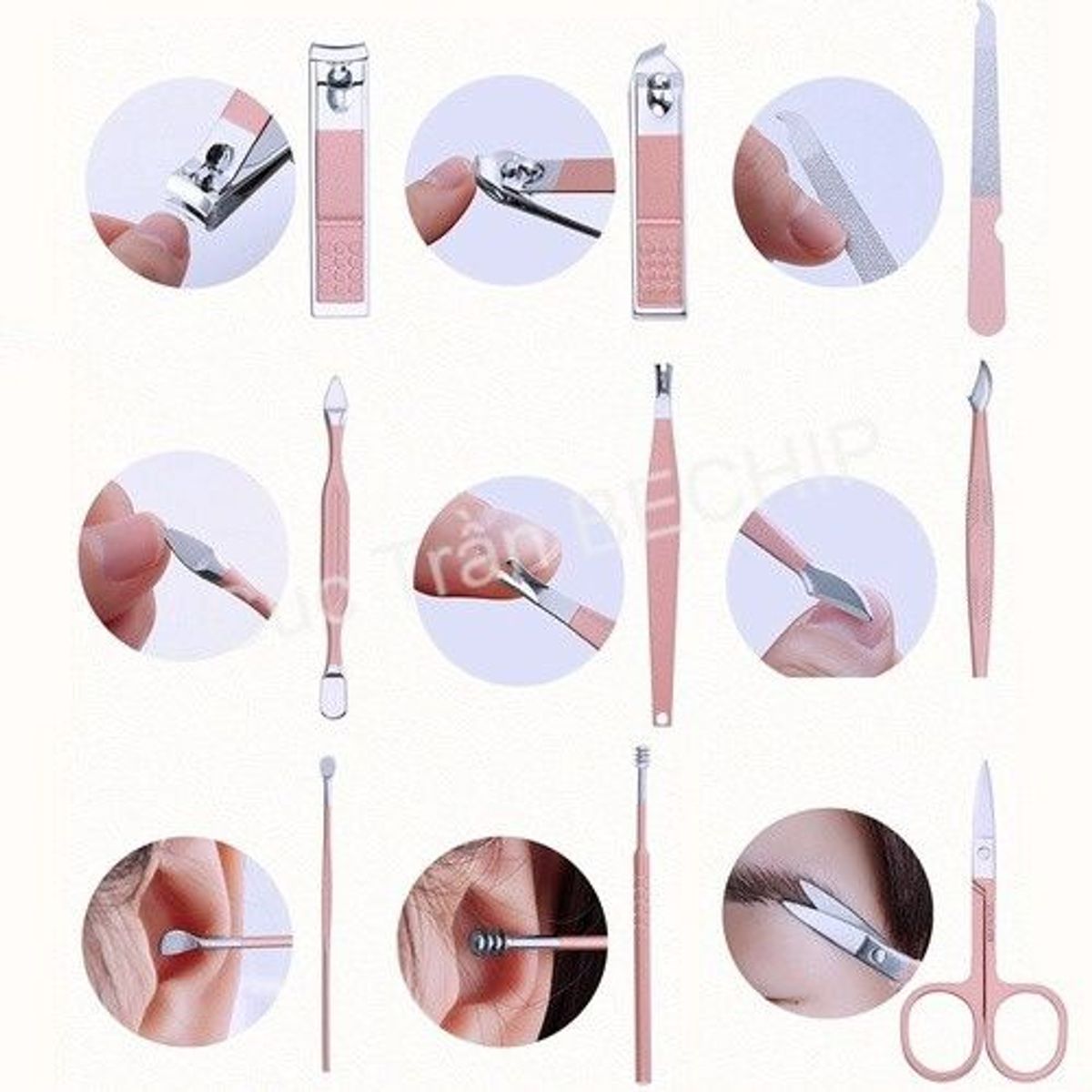 BỘ DỤNG CỤ LÀM MÓNG, 16, 18 CHI TIẾT MÀU HỒNG CTB182 - BECHIP BỘ DỤNG CỤ LÀM MÓNG, 16, 18 CHI TIẾT MÀU HỒNG CTB182 - BECHIP