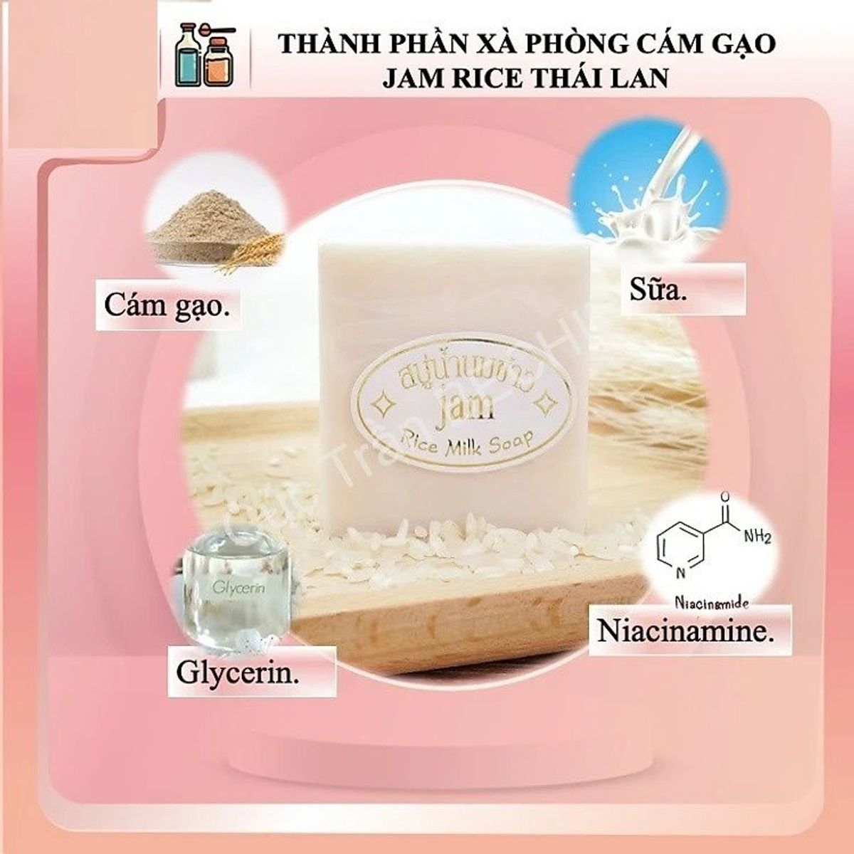 XÀ PHÒNG CÁM GẠO THÁI LAN JAM RICE MILK SOAP DƯỠNG TRẮNG, GIẢM MỤN THÂM CTB175 – BECHIP XÀ PHÒNG CÁM GẠO THÁI LAN JAM RICE MILK SOAP DƯỠNG TRẮNG, GIẢM MỤN THÂM CTB175 – BECHIP