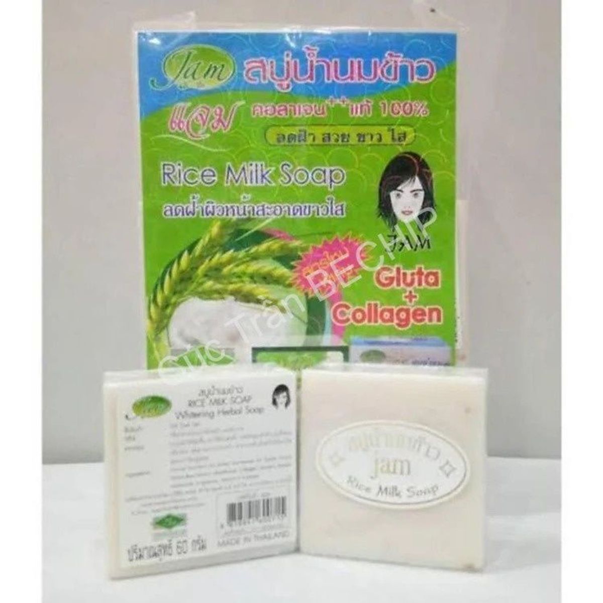 XÀ PHÒNG CÁM GẠO THÁI LAN JAM RICE MILK SOAP DƯỠNG TRẮNG, GIẢM MỤN THÂM CTB175 – BECHIP XÀ PHÒNG CÁM GẠO THÁI LAN JAM RICE MILK SOAP DƯỠNG TRẮNG, GIẢM MỤN THÂM CTB175 – BECHIP