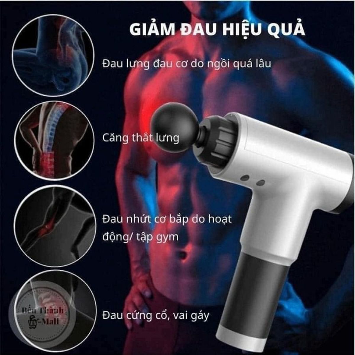 SÚNG MASSAGE, MÁY MASSAGE CẦM TAY ĐA NĂNG TRỊ LIỆU 4 ĐẦU, 6 CHẾ ĐỘ CAO CẤP MASSAGE GUN CTB246 - BECHIP SÚNG MASSAGE, MÁY MASSAGE CẦM TAY ĐA NĂNG TRỊ LIỆU 4 ĐẦU, 6 CHẾ ĐỘ CAO CẤP MASSAGE GUN CTB246 - BECHIP