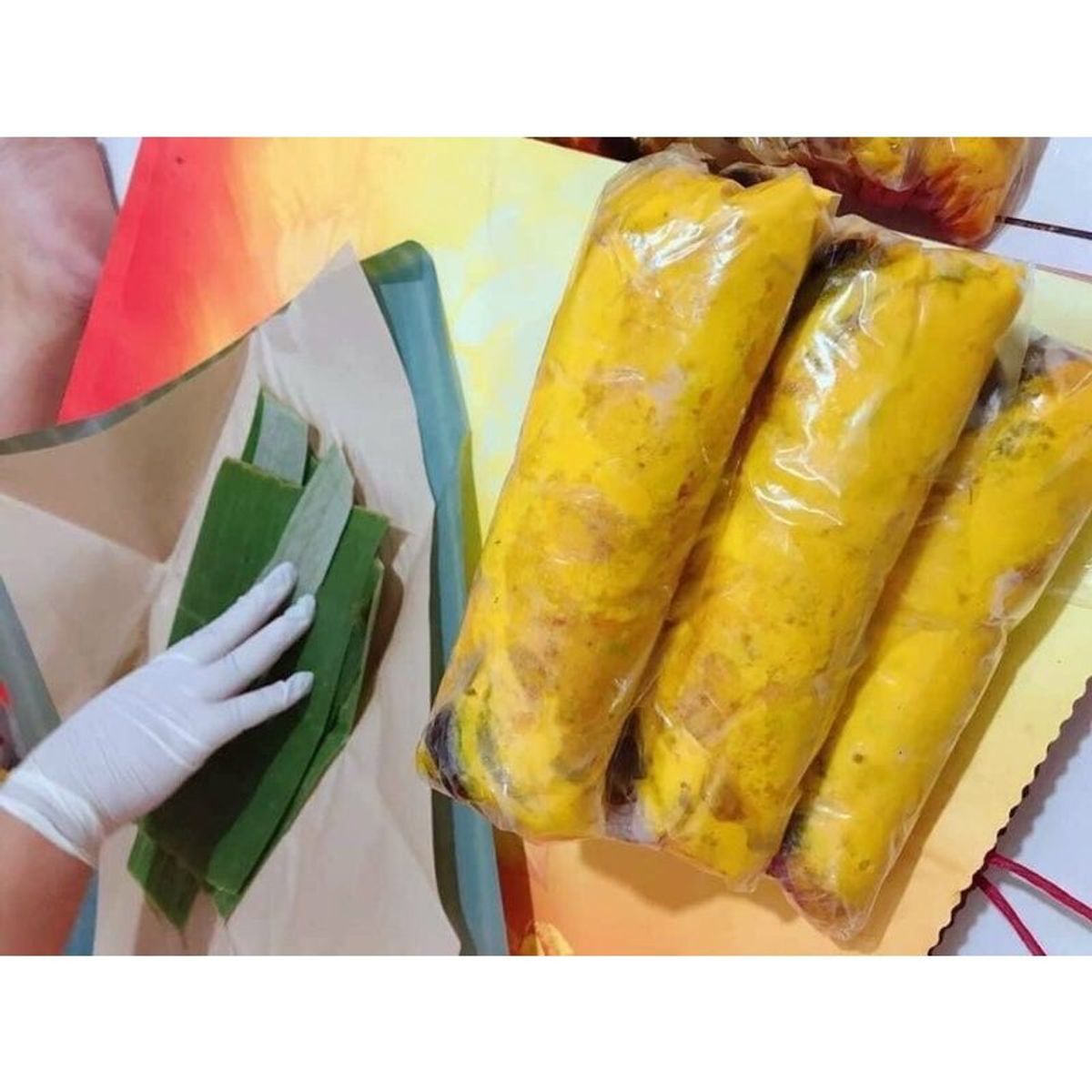 Chả Hoa ngũ sắc trứng muối+trứng bắt thảo đòn 500g Chả Hoa ngũ sắc trứng muối+trứng bắt thảo đòn 500g