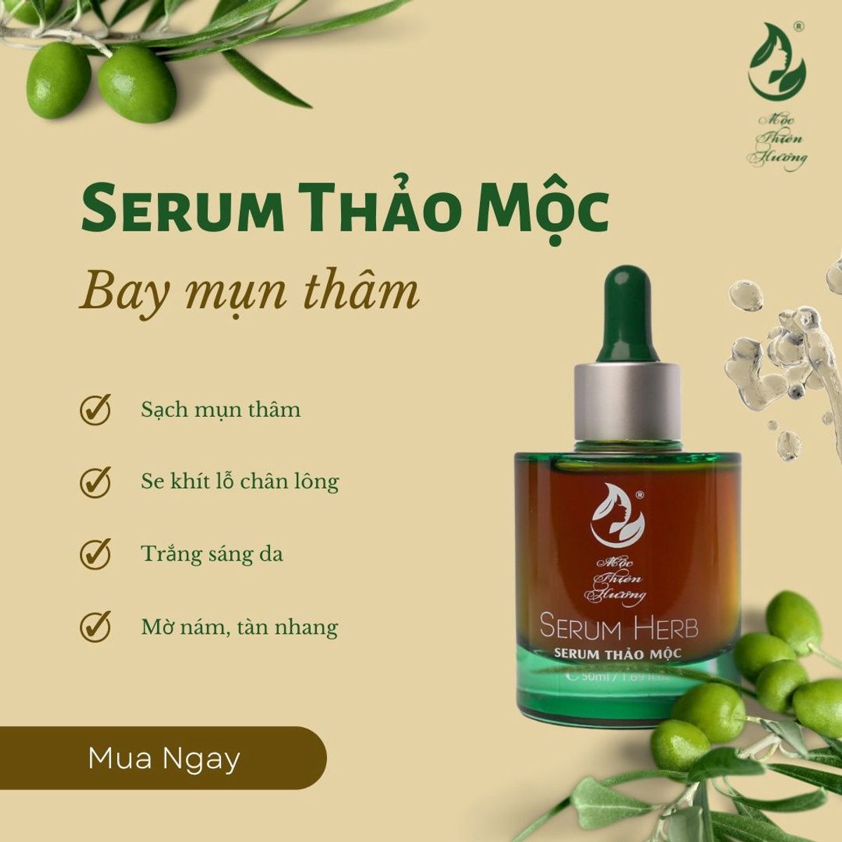 SERUM DÀNH CHO DA MỤN HERBAL ANTI 100ML - ACNE SERUM - MỘC THIÊN HƯƠNG SERUM DÀNH CHO DA MỤN HERBAL ANTI 100ML - ACNE SERUM - MỘC THIÊN HƯƠNG