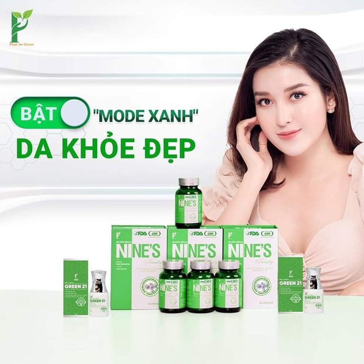 SET 1 HỘP KEM DƯỠNG DA DNA HỒNG YẾN - PHỤC HỒI, CẤP ẨM, TRẮNG HỒNG & MỊN MÀNG + 1 HỘP VIÊN UỐNG TRẮNG DA NINE’S BEAUTY - PHAN AN GREEN SET 1 HỘP KEM DƯỠNG DA DNA HỒNG YẾN - PHỤC HỒI, CẤP ẨM, TRẮNG HỒNG & MỊN MÀNG + 1 HỘP VIÊN UỐNG TRẮNG DA NINE’S BEAUTY - PHAN AN GREEN