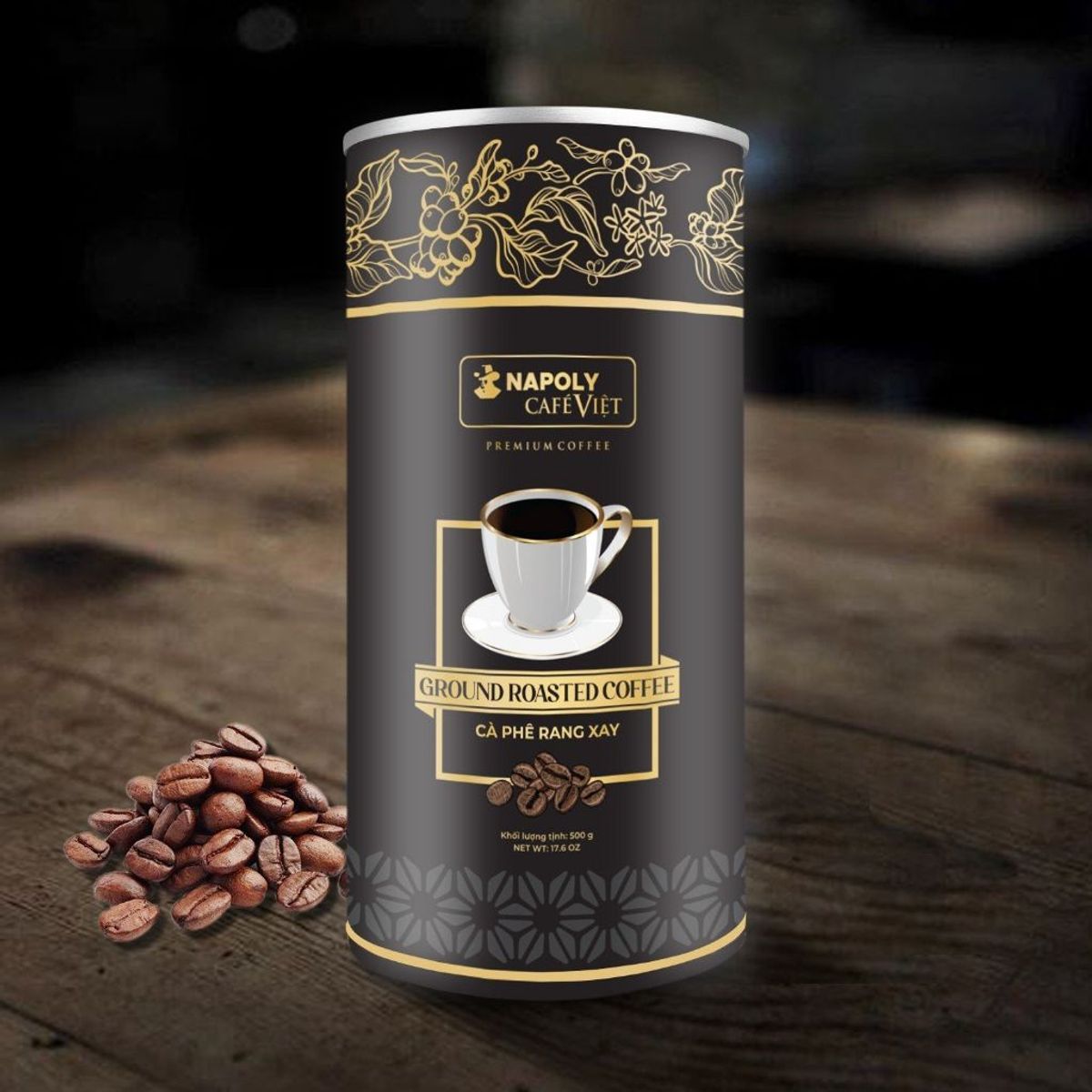 Cà phê cao cấp từ Arabica/Robusta sạch Napoli Premium Coffee lon 500g chuyên pha phin Cà phê cao cấp từ Arabica/Robusta sạch Napoli Premium Coffee lon 500g chuyên pha phin