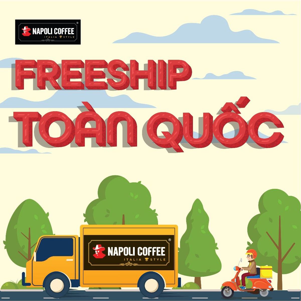 Cà phê hòa tan sữa đá 3in1 Napoli Coffee 22g/gói - Cafe sạch đậm vị Arabica/Robusta Cà phê hòa tan sữa đá 3in1 Napoli Coffee 22g/gói - Cafe sạch đậm vị Arabica/Robusta