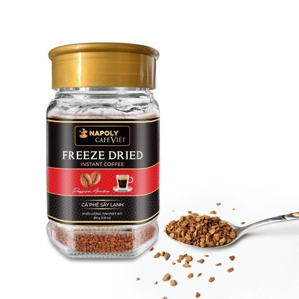 Cà phê hòa tan sấy lạnh Freeze Dried Napoli Coffee 80g Cà phê hòa tan sấy lạnh Freeze Dried Napoli Coffee 80g