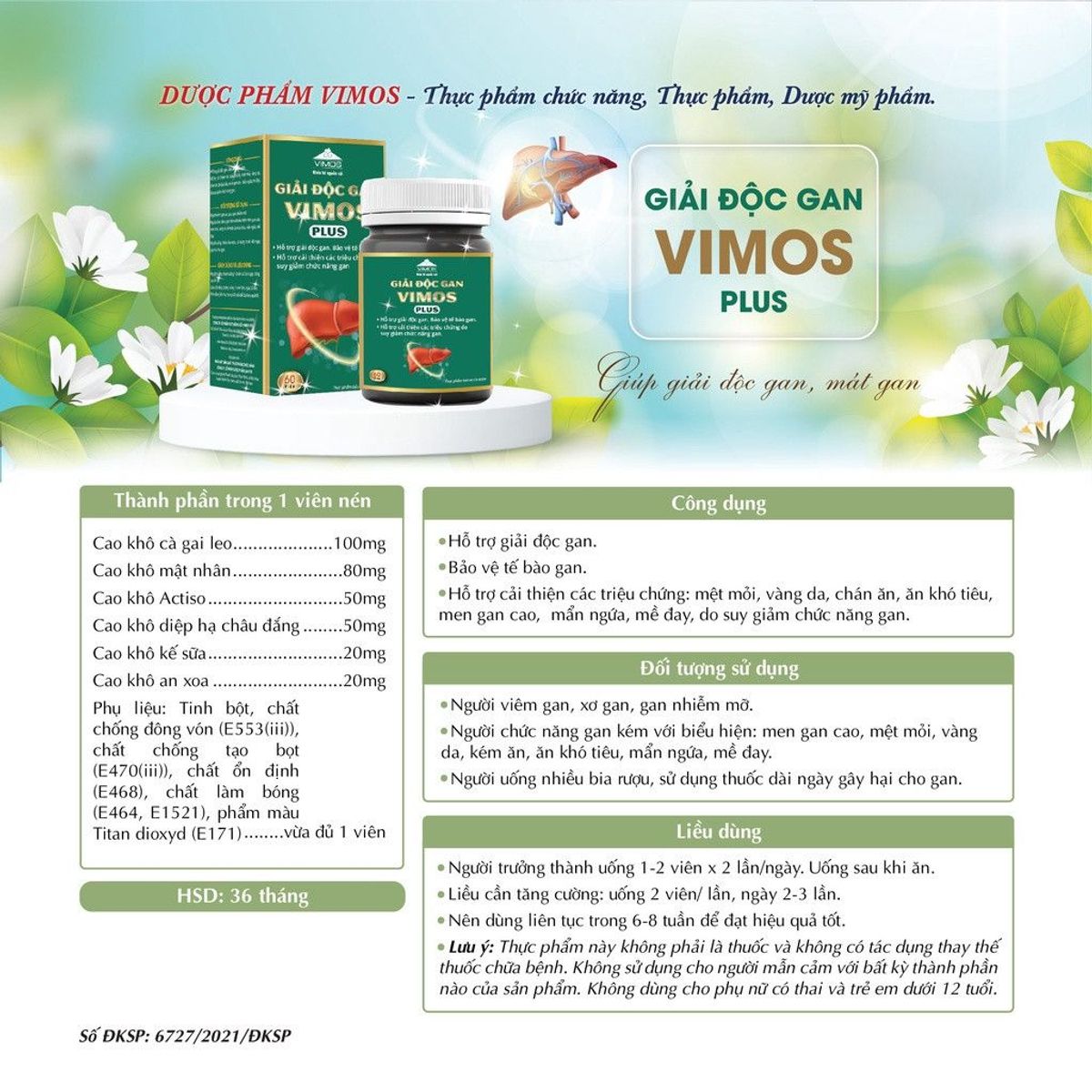 Combo 2 hộp Viên uống giải độc gan Vimos giúp giải độc, mát gan lọ 60 viên Combo 2 hộp Viên uống giải độc gan Vimos giúp giải độc, mát gan lọ 60 viên