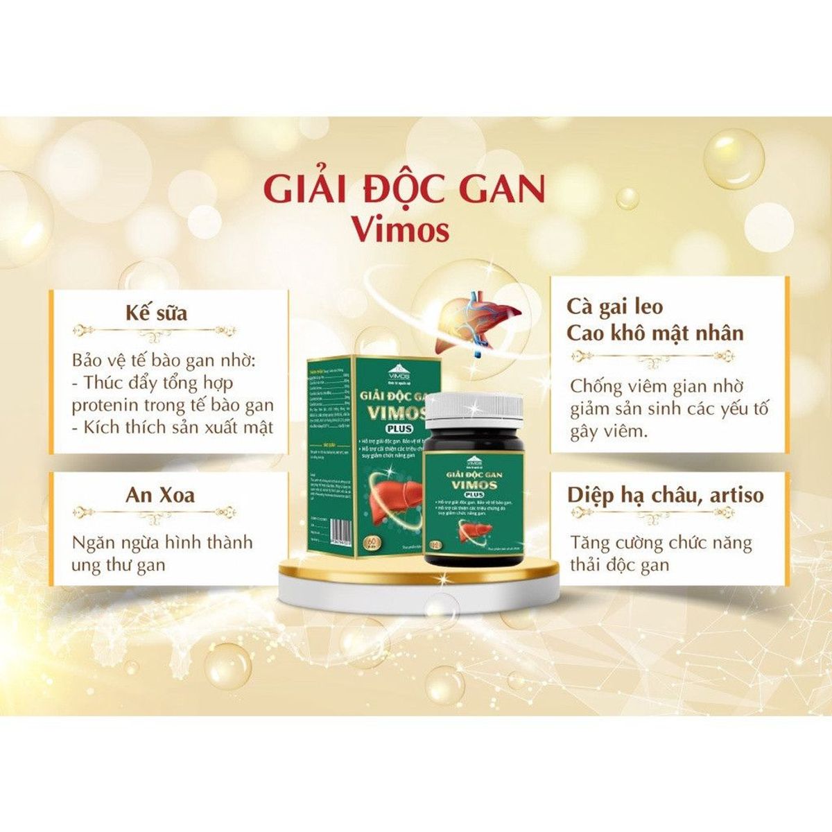 Combo 2 hộp Viên uống giải độc gan Vimos giúp giải độc, mát gan lọ 60 viên Combo 2 hộp Viên uống giải độc gan Vimos giúp giải độc, mát gan lọ 60 viên