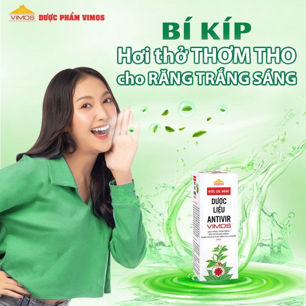 Nước súc miệng dược liệu Antivir Vimos bảo vệ khoang miệng, ngăn ngừa sự phát triển của vi khuẩn chai 250ml Nước súc miệng dược liệu Antivir Vimos bảo vệ khoang miệng, ngăn ngừa sự phát triển của vi khuẩn chai 250ml