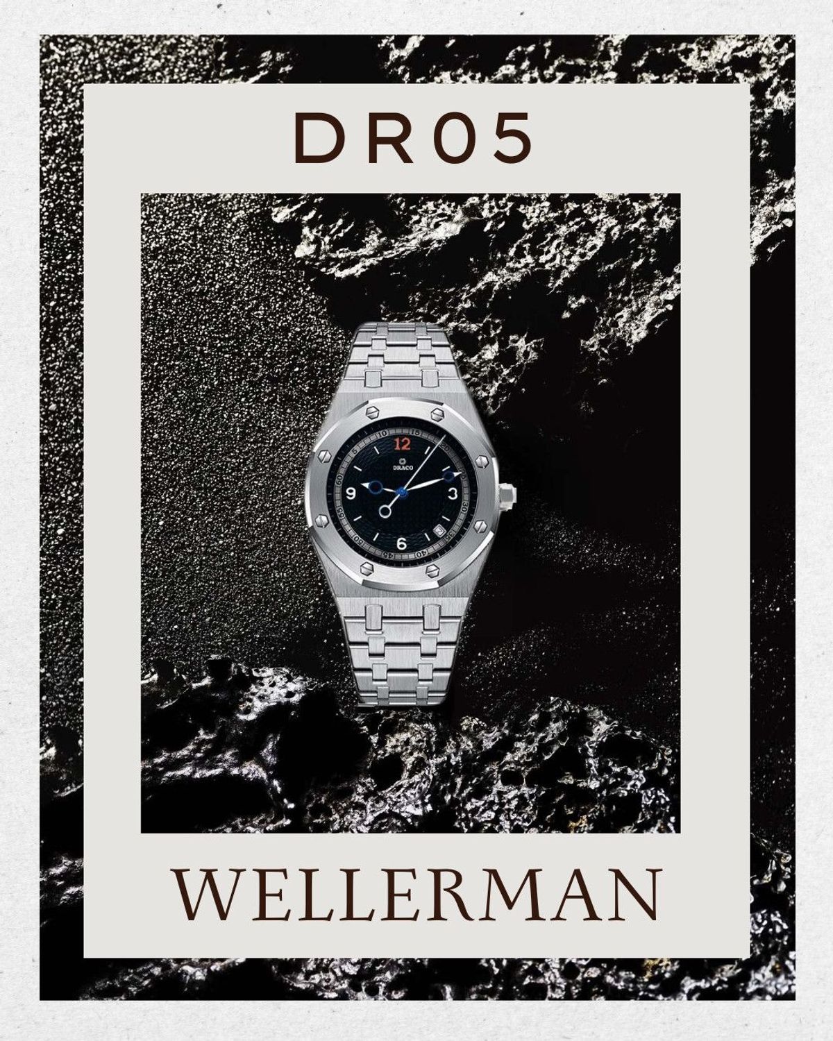 Đồng Hồ Nam - Thương Hiệu DRACO D22-DR05 “Wellerman” đen kim loại bạc Đồng Hồ Nam - Thương Hiệu DRACO D22-DR05 “Wellerman” đen kim loại bạc