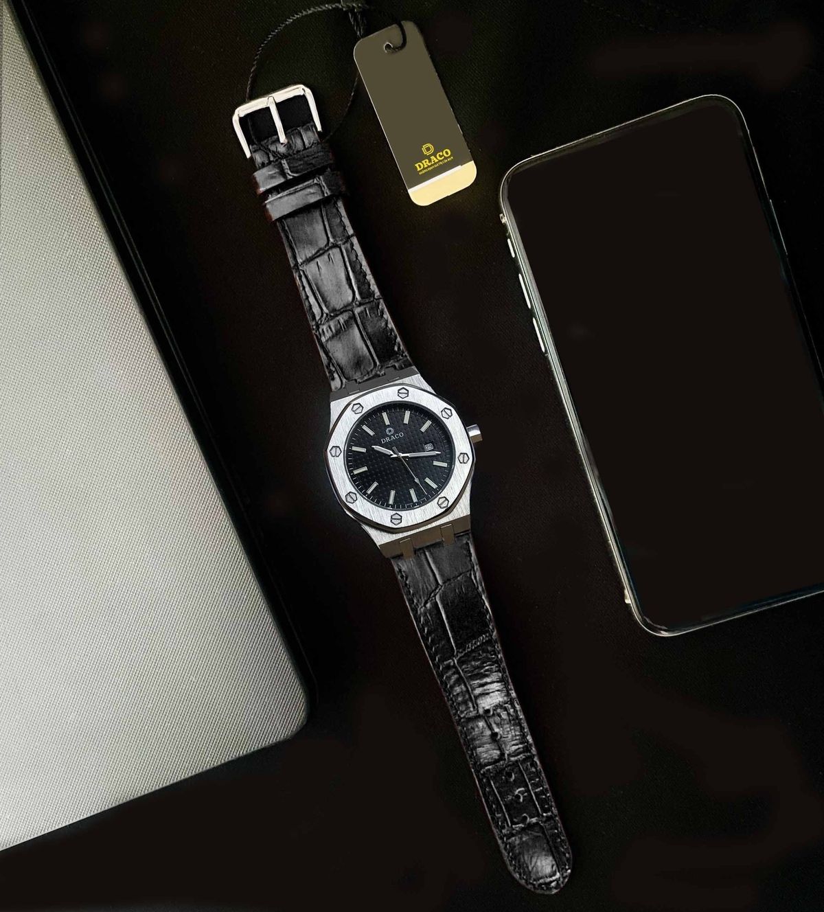 Đồng Hồ Nam - Thương Hiệu DRACO D22-DR04 “Revolution Watch” đen dây da bò đen Đồng Hồ Nam - Thương Hiệu DRACO D22-DR04 “Revolution Watch” đen dây da bò đen