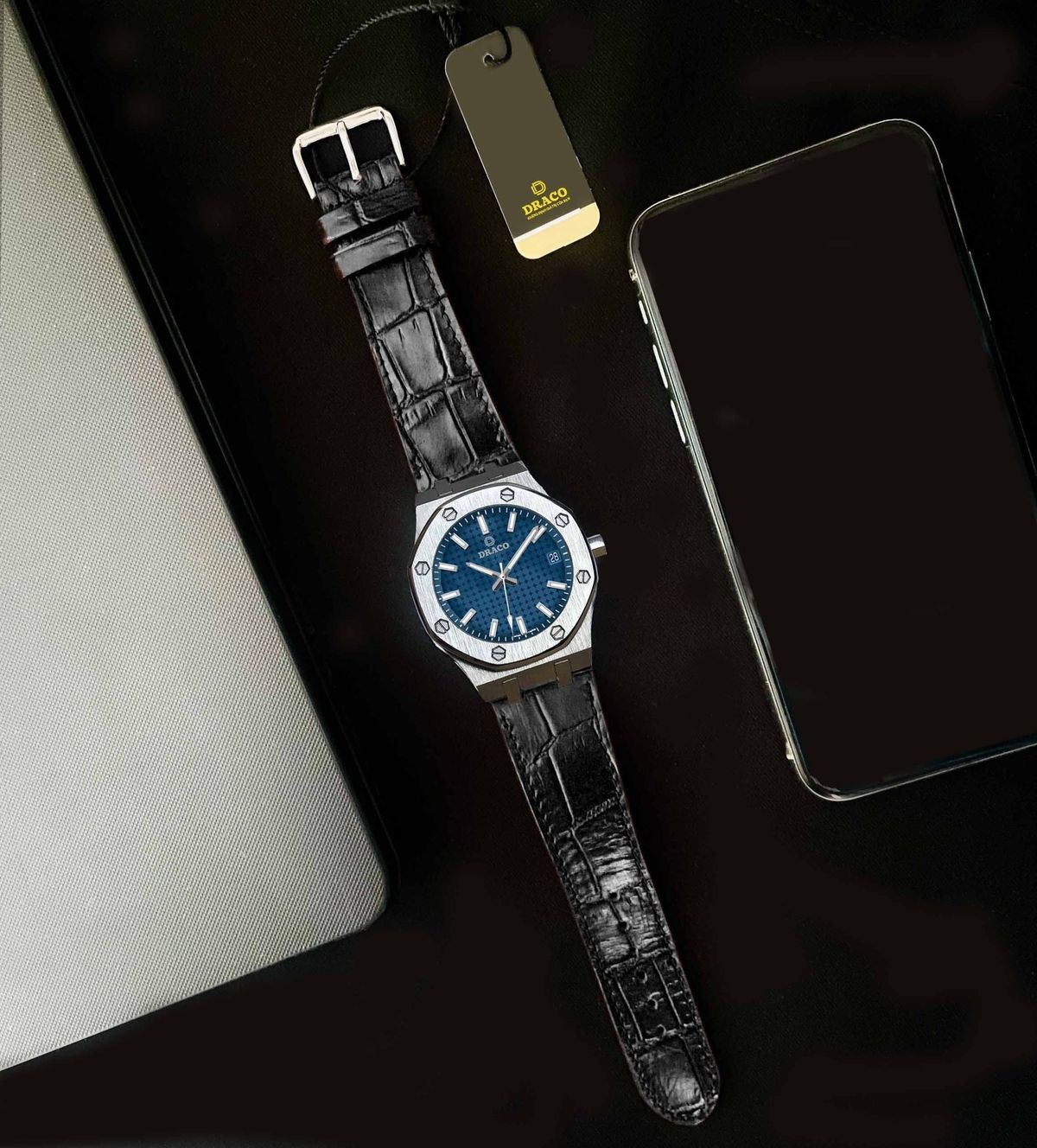 Đồng Hồ Nam - Thương Hiệu DRACO D22-DR04 “Revolution Watch” xanh dây da bò đen Đồng Hồ Nam - Thương Hiệu DRACO D22-DR04 “Revolution Watch” xanh dây da bò đen