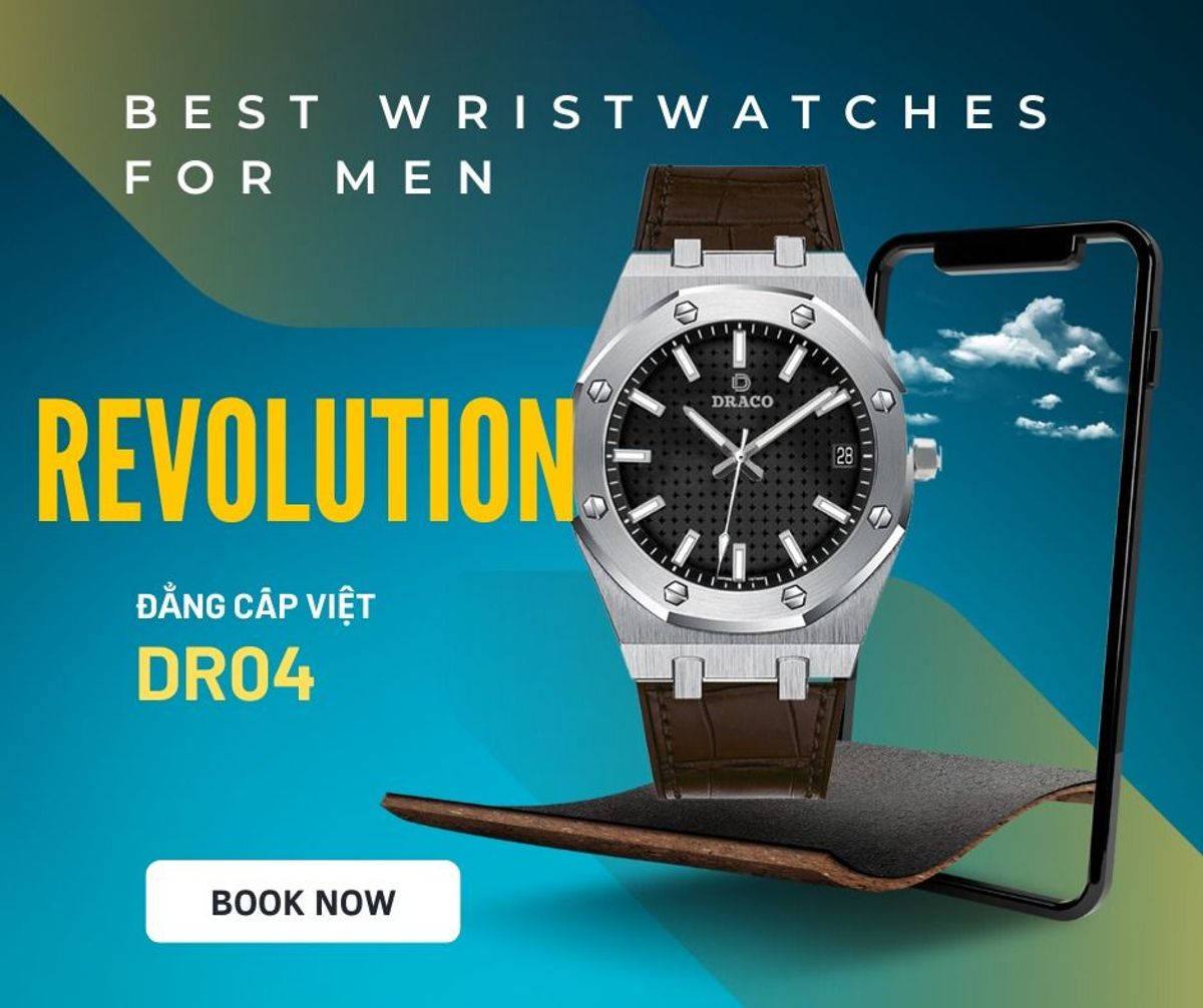 Đồng Hồ Nam - Thương Hiệu DRACO D22-DR04 “Revolution Watch” đen dây da bò nâu Đồng Hồ Nam - Thương Hiệu DRACO D22-DR04 “Revolution Watch” đen dây da bò nâu