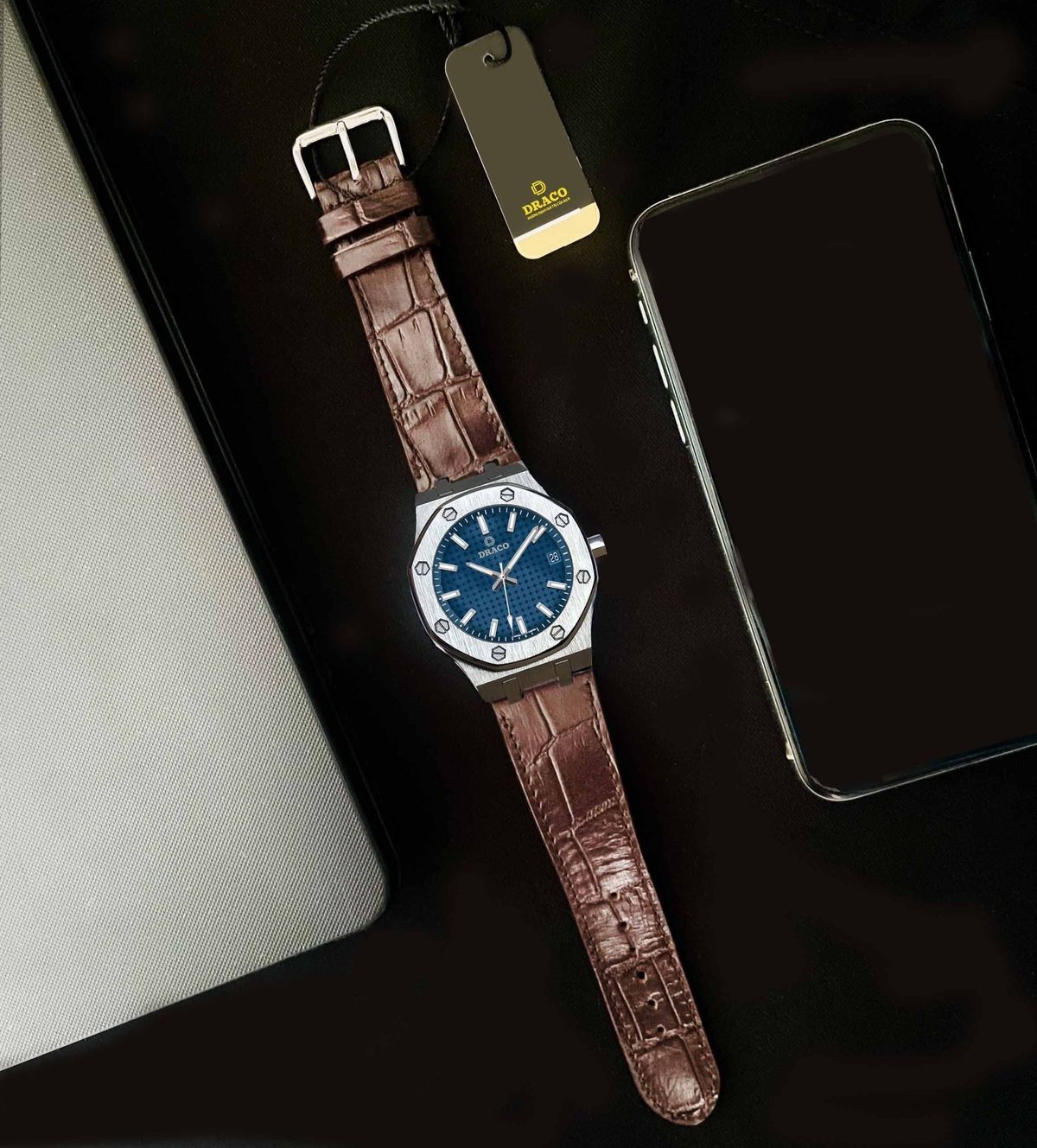 Đồng Hồ Nam - Thương Hiệu DRACO D22-DR04 “Revolution Watch” xanh dây da bò nâu Đồng Hồ Nam - Thương Hiệu DRACO D22-DR04 “Revolution Watch” xanh dây da bò nâu