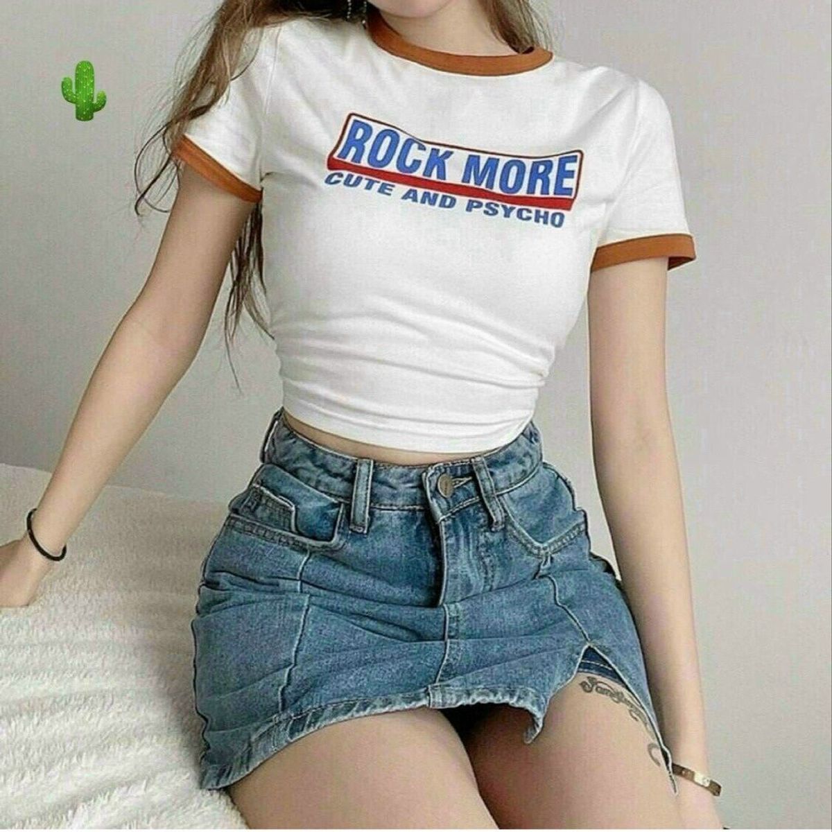 ÁO THUN NỮ CROPTOP CỔ TRÒN TAY NGẮN ROCK MORE - AUSA HOUSE ÁO THUN NỮ CROPTOP CỔ TRÒN TAY NGẮN ROCK MORE - AUSA HOUSE