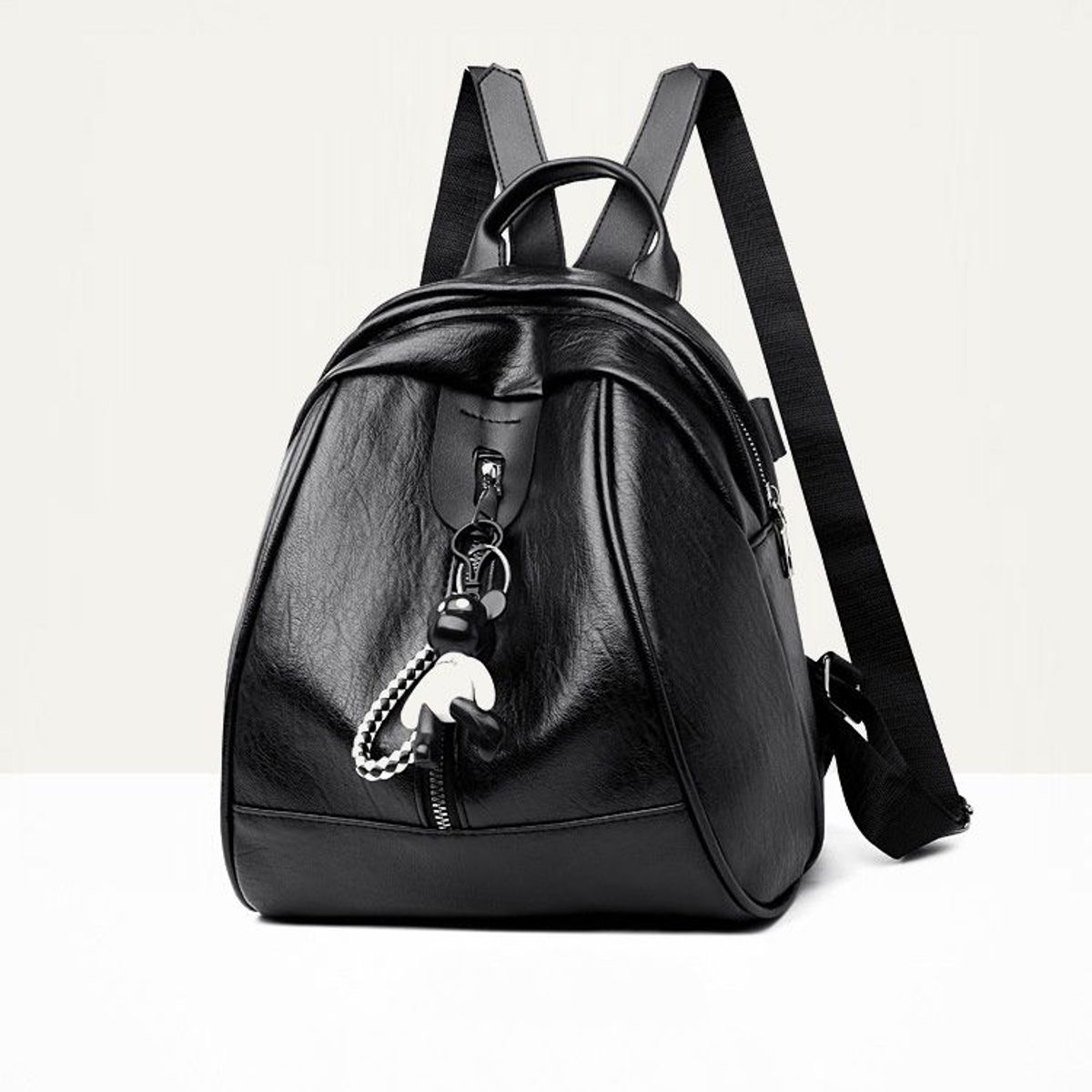 BALO NỮ MINI DA ĐEN ĐA NGĂN KÈM KHÓA GẤU BEARICK - AUSA HOUSE BALO NỮ MINI DA ĐEN ĐA NGĂN KÈM KHÓA GẤU BEARICK - AUSA HOUSE