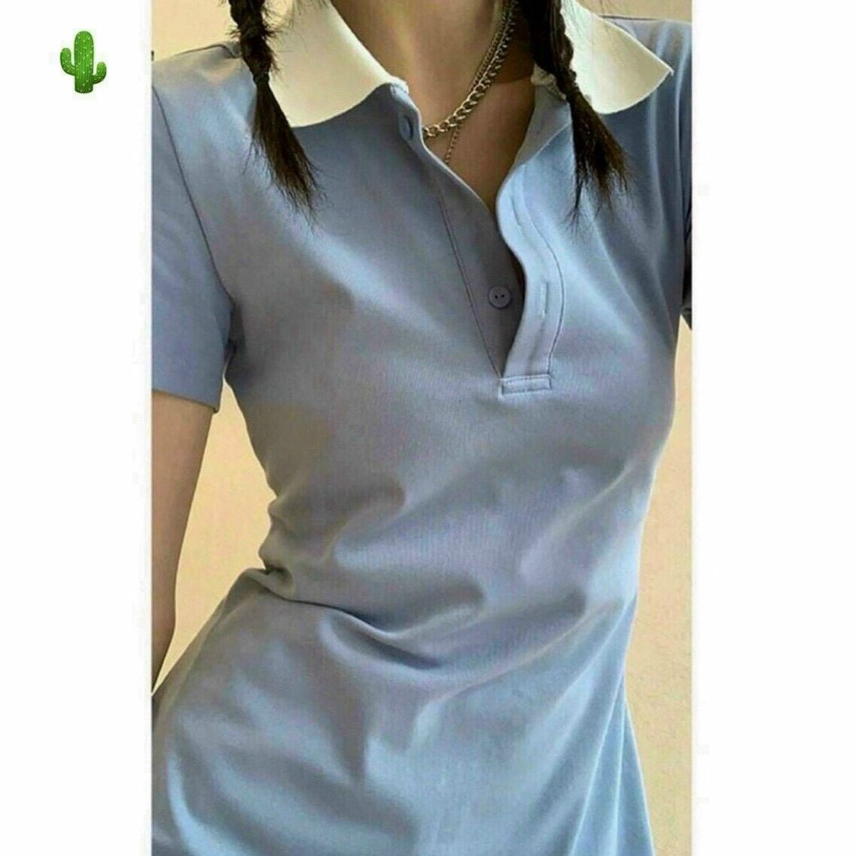 ĐẦM NỮ SUÔNG XANH PHỐI CỔ TRỤ TRẮNG - AUSA HOUSE ĐẦM NỮ SUÔNG XANH PHỐI CỔ TRỤ TRẮNG - AUSA HOUSE