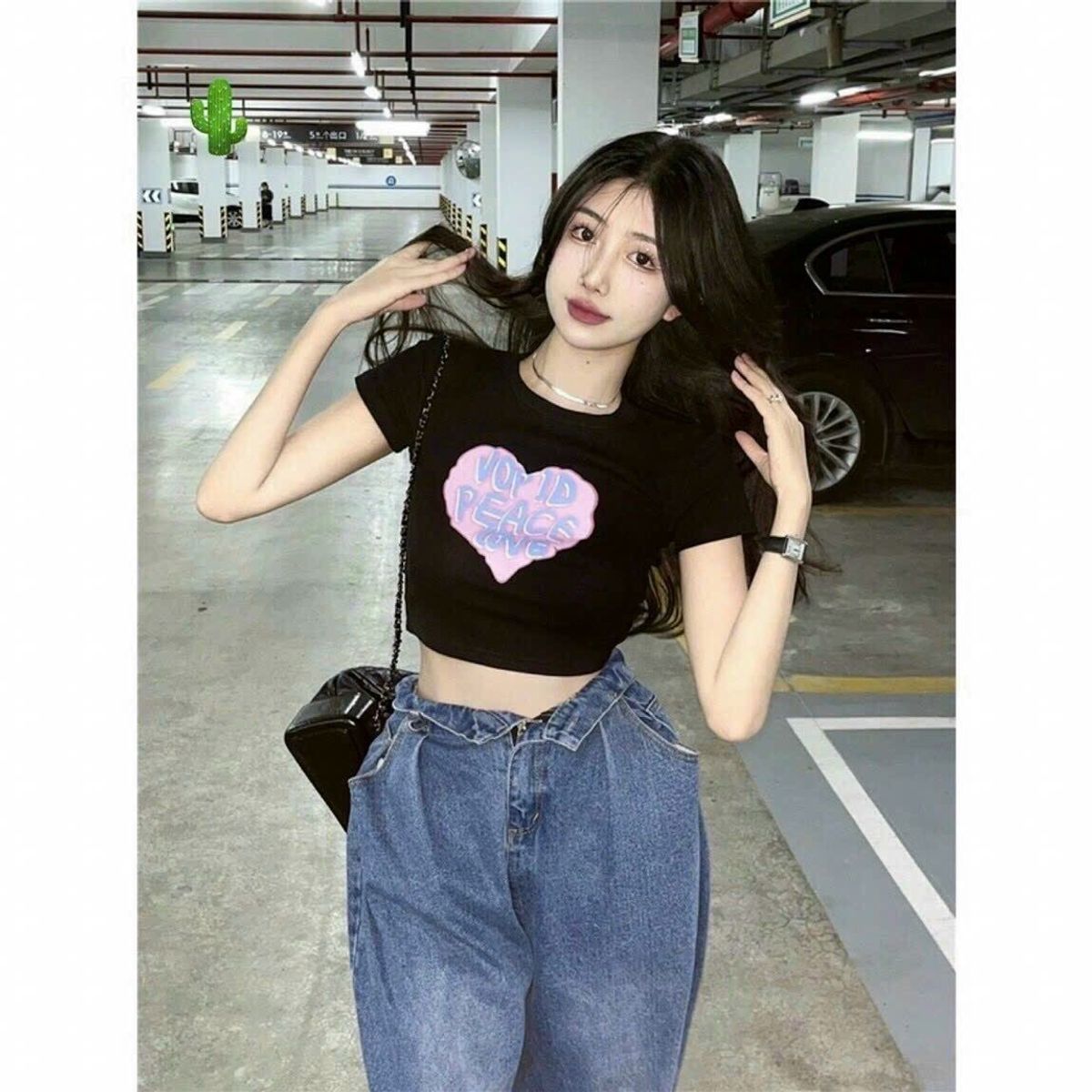 ÁO THUN NỮ CROPTOP CỔ TRÒN TAY NGẮN IN TIM PEACE LOVE - AUSA HOUSE ÁO THUN NỮ CROPTOP CỔ TRÒN TAY NGẮN IN TIM PEACE LOVE - AUSA HOUSE