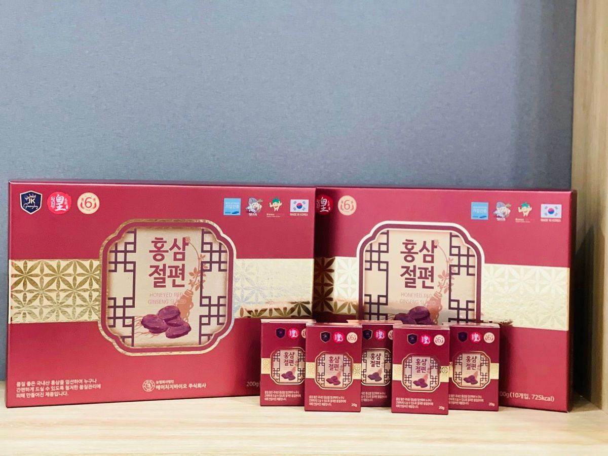 Sâm Lát Tẩm Mật Ong Ginseng King (new) Hộp 200g (10 hộp x 20gr) Sâm Lát Tẩm Mật Ong Ginseng King (new) Hộp 200g (10 hộp x 20gr)