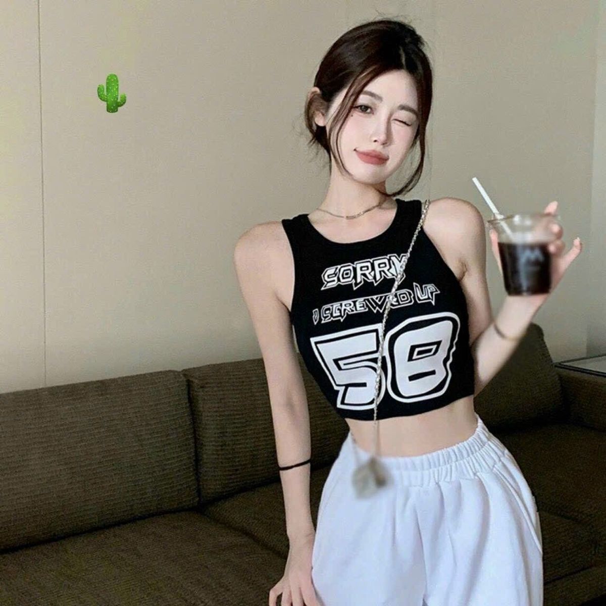 ÁO THUN CROPTOP BA LỖ SORRY 58 - AUSA HOUSE ÁO THUN CROPTOP BA LỖ SORRY 58 - AUSA HOUSE