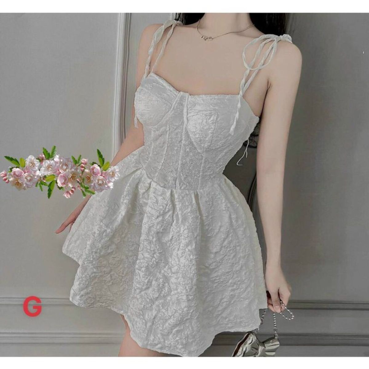 ĐẦM NỮ VẢI GẤM 2 DÂY CỘT XÒE CÓ MÚT NGỰC - AUSA HOUSE ĐẦM NỮ VẢI GẤM 2 DÂY CỘT XÒE CÓ MÚT NGỰC - AUSA HOUSE
