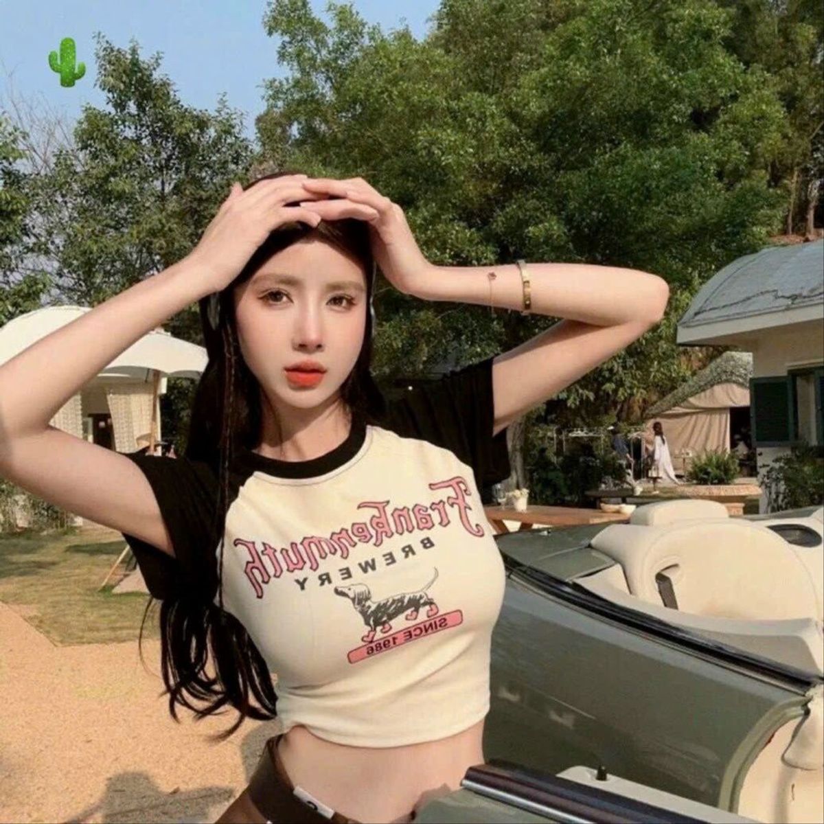 ÁO THUN NỮ CROPTOP CỔ TRÒN TAY NGẮN BREWERY - AUSA HOUSE ÁO THUN NỮ CROPTOP CỔ TRÒN TAY NGẮN BREWERY - AUSA HOUSE