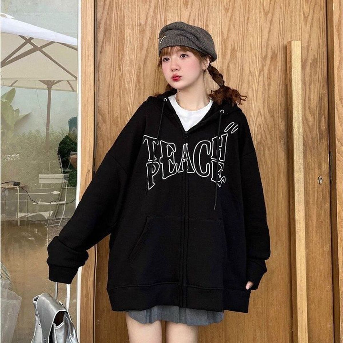 ÁO KHOÁC HOODIE ZIPPER NỈ NAM NỮ UNISEX TEACH PEACE - AUSA HOUSE ÁO KHOÁC HOODIE ZIPPER NỈ NAM NỮ UNISEX TEACH PEACE - AUSA HOUSE