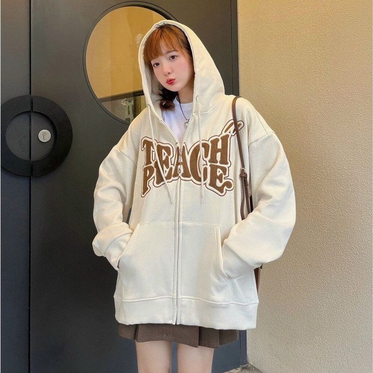 ÁO KHOÁC HOODIE ZIPPER NỈ NAM NỮ UNISEX TEACH PEACE - AUSA HOUSE ÁO KHOÁC HOODIE ZIPPER NỈ NAM NỮ UNISEX TEACH PEACE - AUSA HOUSE