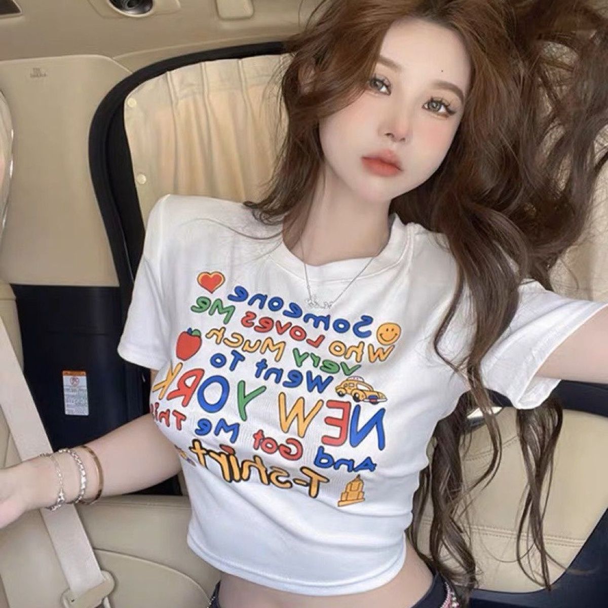 ÁO THUN NỮ CROPTOP CỔ TRÒN TAY NGẮN MÀU SẮC SINH ĐỘNG NEW YORK - AUSA HOUSE ÁO THUN NỮ CROPTOP CỔ TRÒN TAY NGẮN MÀU SẮC SINH ĐỘNG NEW YORK - AUSA HOUSE
