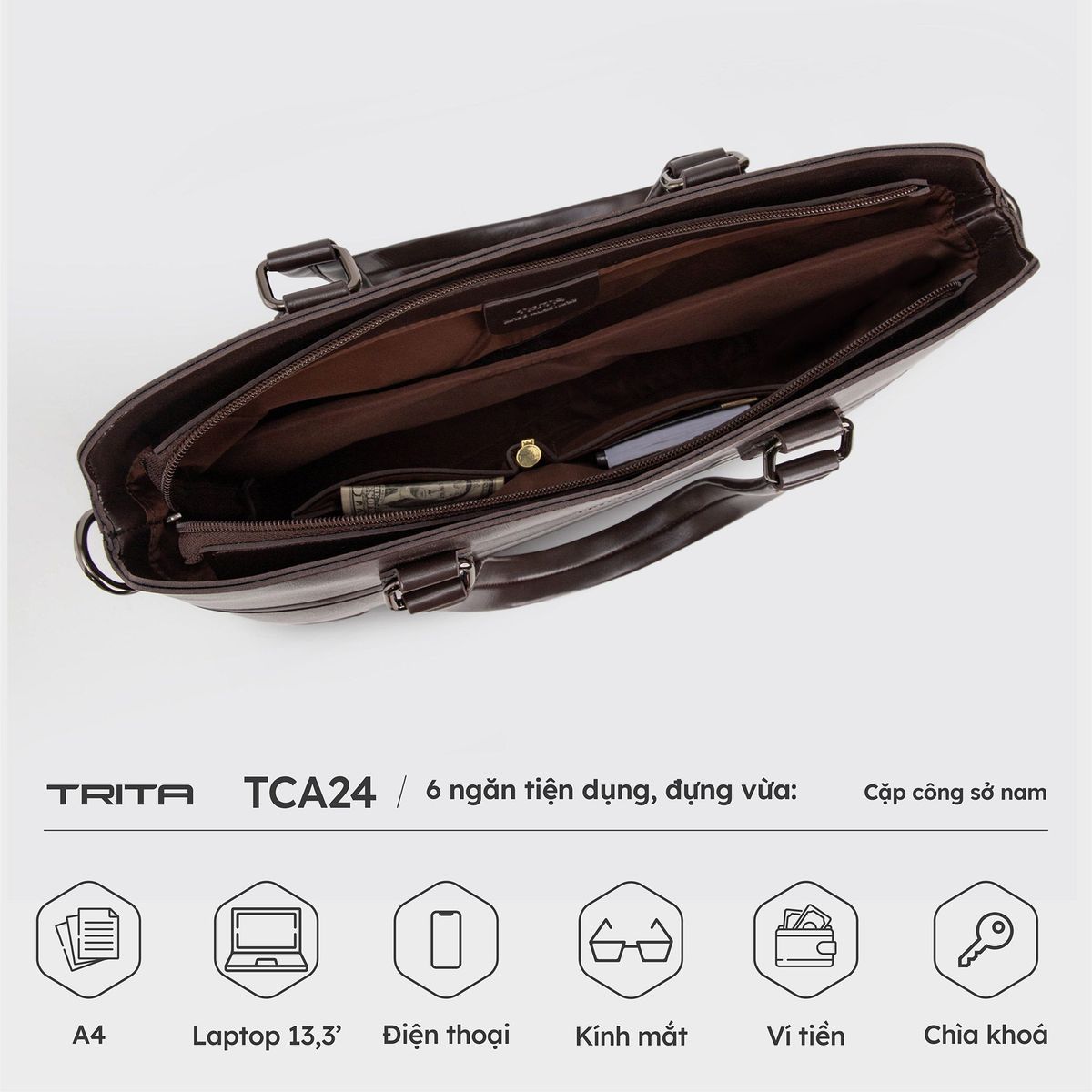 Cặp da nam công sở cao cấp Trita TCA24 Cặp da nam công sở cao cấp Trita TCA24