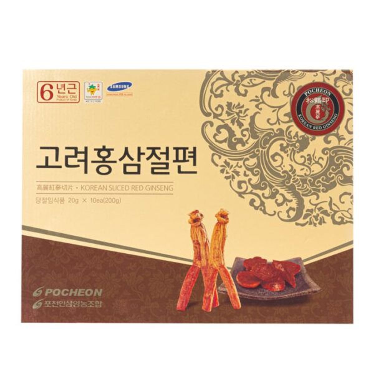 Hồng sâm thái lát tẩm mật ong POCHEON Sliced hộp 200g Hồng sâm thái lát tẩm mật ong POCHEON Sliced hộp 200g