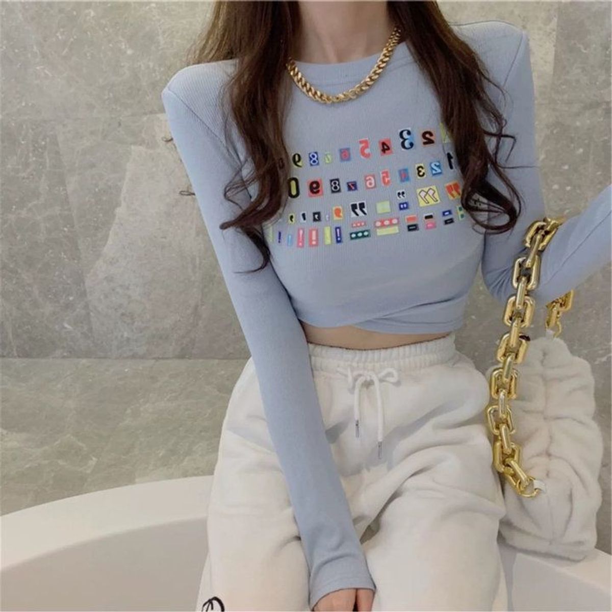 ÁO KIỂU HỌA TIẾT CHỮU MÀU TAY DÀI THUN GÂN TĂM LẠNH - LÊ PHƯƠNG BOUTIQUE ÁO KIỂU HỌA TIẾT CHỮU MÀU TAY DÀI THUN GÂN TĂM LẠNH - LÊ PHƯƠNG BOUTIQUE