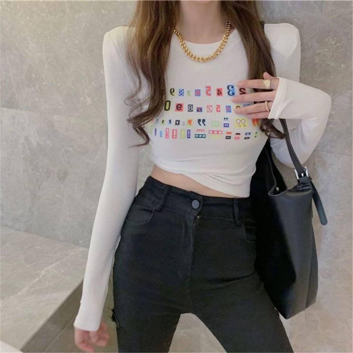 ÁO KIỂU HỌA TIẾT CHỮU MÀU TAY DÀI THUN GÂN TĂM LẠNH - LÊ PHƯƠNG BOUTIQUE ÁO KIỂU HỌA TIẾT CHỮU MÀU TAY DÀI THUN GÂN TĂM LẠNH - LÊ PHƯƠNG BOUTIQUE
