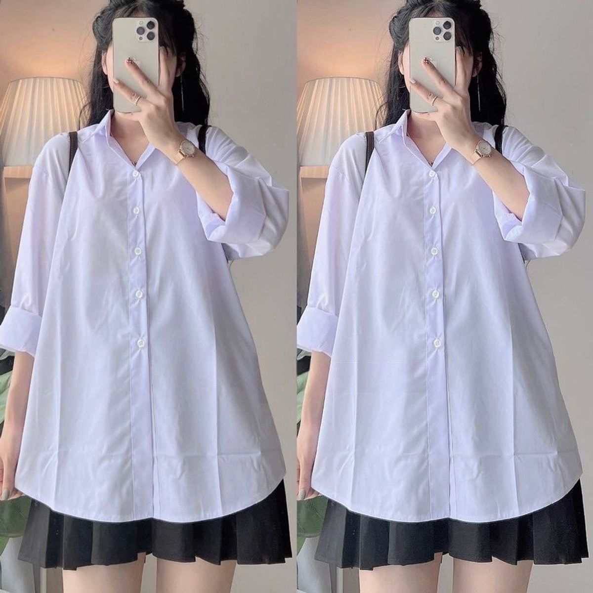 SƠMI HỌC SINH TAY DÀI KO TÚI FROM RỘNG HÀNG CAO CẤP - LÊ PHƯƠNG BOUTIQUE SƠMI HỌC SINH TAY DÀI KO TÚI FROM RỘNG HÀNG CAO CẤP - LÊ PHƯƠNG BOUTIQUE