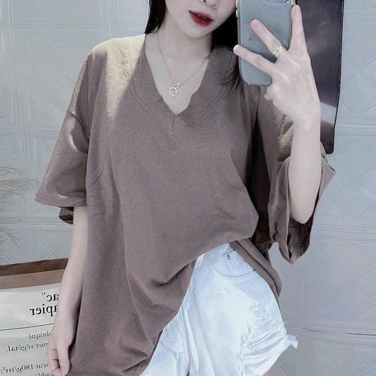 ÁO THUN CỔ TIM FORM RỘNG CHẤT COTTON KHÔ 3158 CHUẨN - LÊ PHƯƠNG BOUTIQUE ÁO THUN CỔ TIM FORM RỘNG CHẤT COTTON KHÔ 3158 CHUẨN - LÊ PHƯƠNG BOUTIQUE
