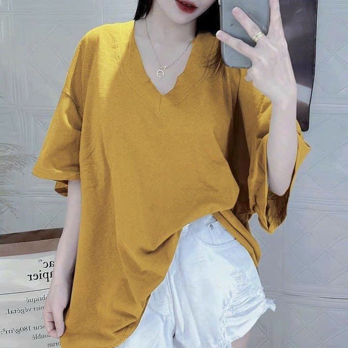 ÁO THUN CỔ TIM FORM RỘNG CHẤT COTTON KHÔ 3158 CHUẨN - LÊ PHƯƠNG BOUTIQUE ÁO THUN CỔ TIM FORM RỘNG CHẤT COTTON KHÔ 3158 CHUẨN - LÊ PHƯƠNG BOUTIQUE