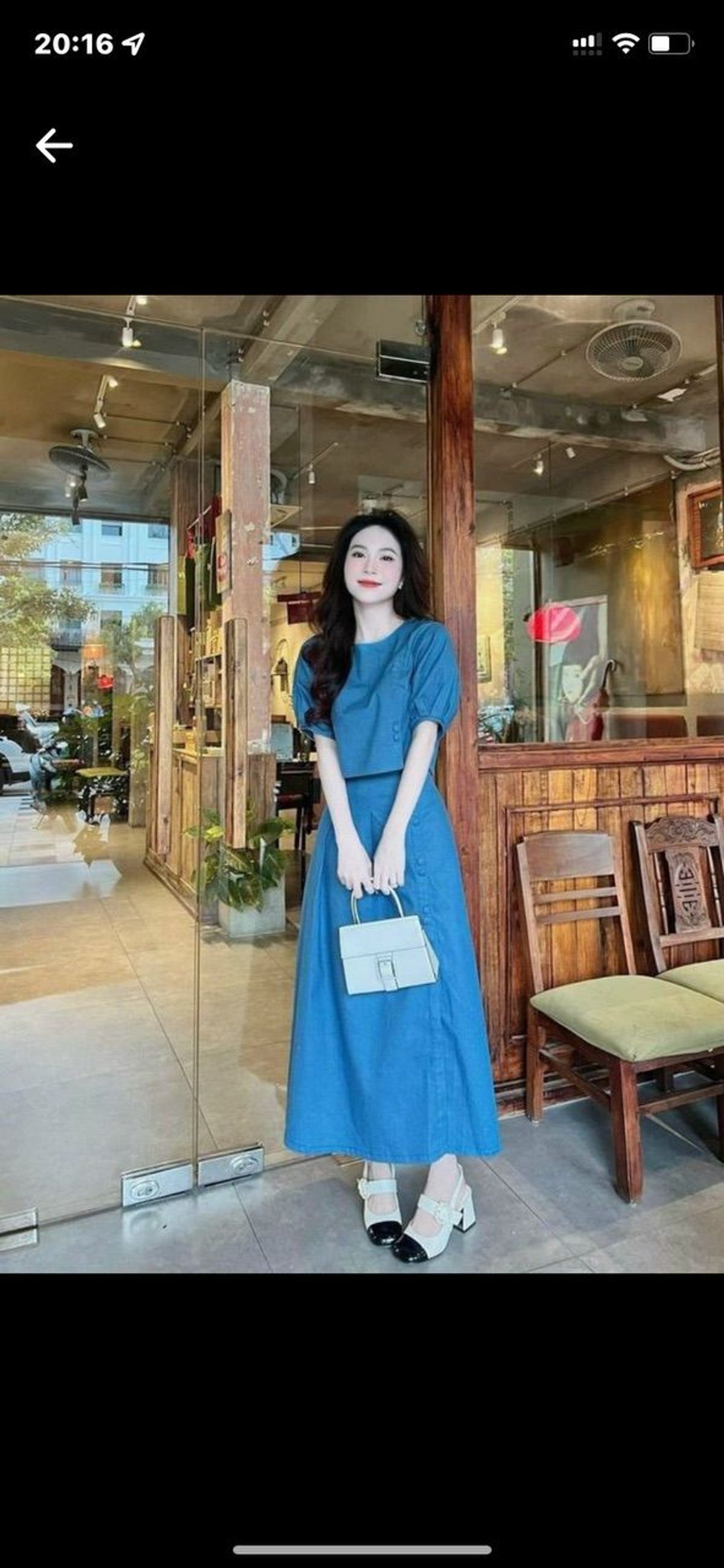 Sét 2 món áo Croptop tay phổng kèm chân váy dài chất jeans cứng sang chảnh Sét 2 món áo Croptop tay phổng kèm chân váy dài chất jeans cứng sang chảnh