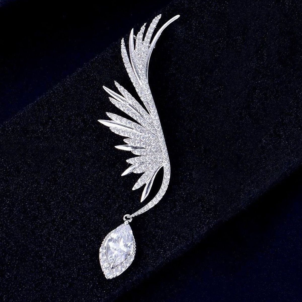 Pin cài áo nữ hình cánh thiên thần đính đá zircon thanh lịch thời trang Pin cài áo nữ hình cánh thiên thần đính đá zircon thanh lịch thời trang