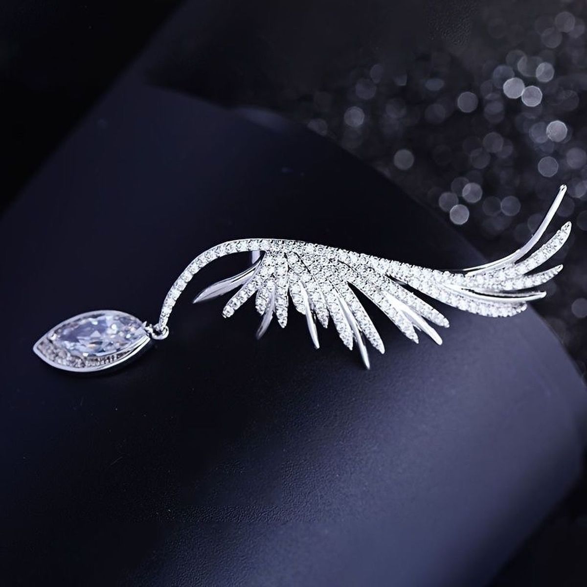Pin cài áo nữ hình cánh thiên thần đính đá zircon thanh lịch thời trang Pin cài áo nữ hình cánh thiên thần đính đá zircon thanh lịch thời trang