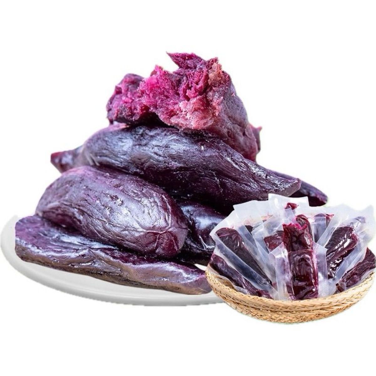 Khoai lang Tím sấy dẻo không đường, vị ít ngọt. túi 500g Khoai lang Tím sấy dẻo không đường, vị ít ngọt. túi 500g
