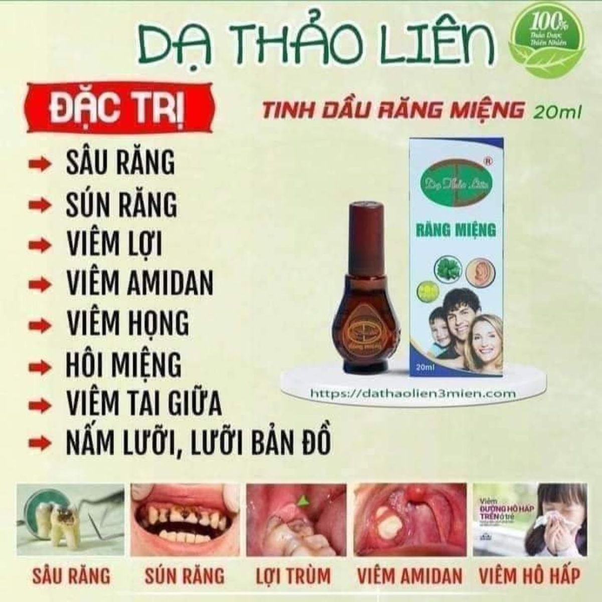 TINH DẦU RĂNG MIỆNG NGỪA SÂU SÚN RĂNG,HÔI MIỆNG,VIÊM HỌNG 5ML - DẠ THẢO LIÊN TINH DẦU RĂNG MIỆNG NGỪA SÂU SÚN RĂNG,HÔI MIỆNG,VIÊM HỌNG 5ML - DẠ THẢO LIÊN