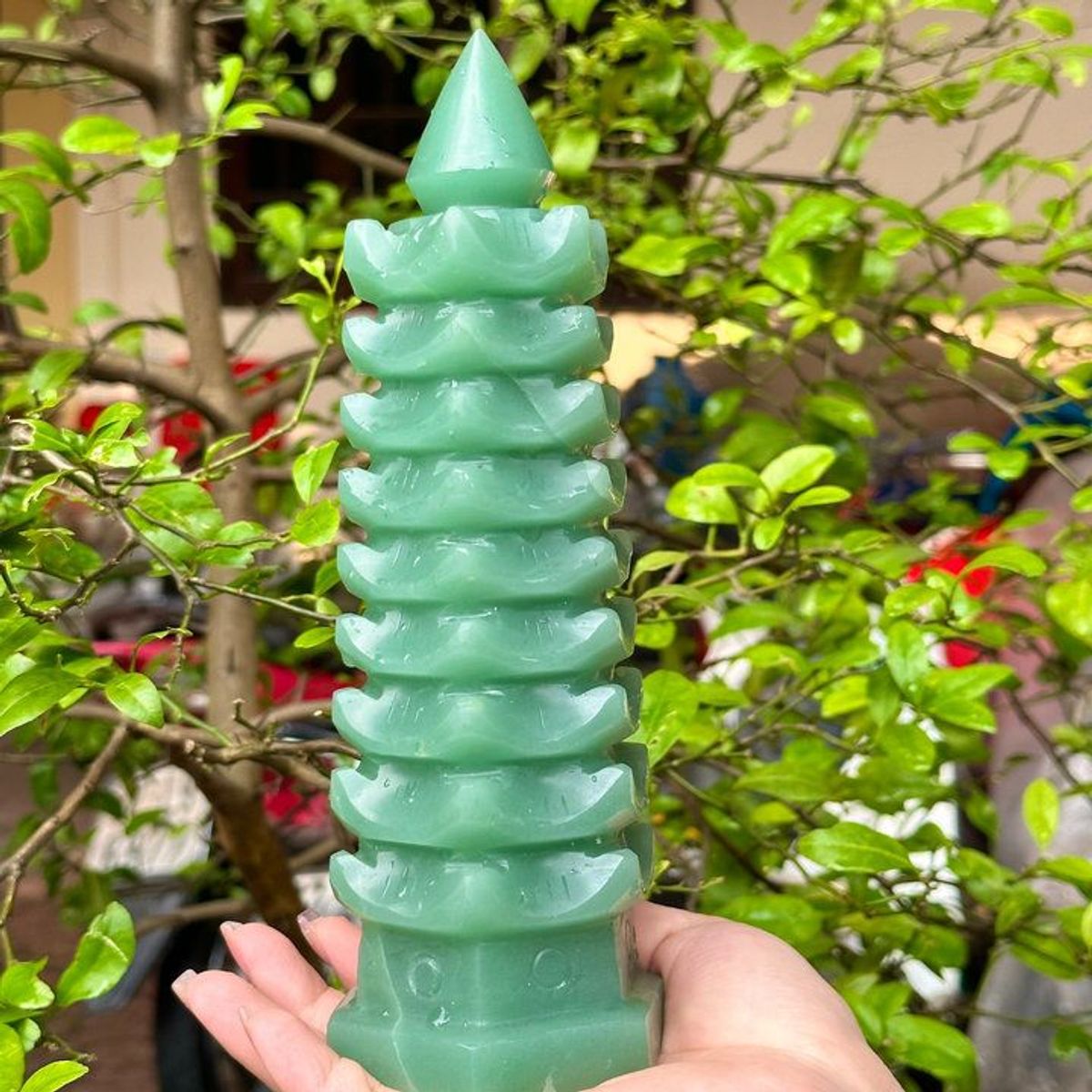 THÁP VĂN XƯƠNG ĐÁ THẠCH ANH XANH THIÊN NHIÊN - THẮNG GIANG THÁP VĂN XƯƠNG ĐÁ THẠCH ANH XANH THIÊN NHIÊN - THẮNG GIANG