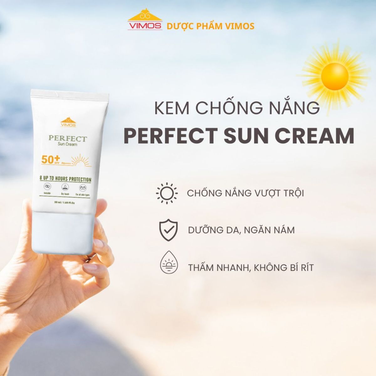 Kem chống nắng Perfect sun cream an toàn cho mọi loại da 50ml Kem chống nắng Perfect sun cream an toàn cho mọi loại da 50ml