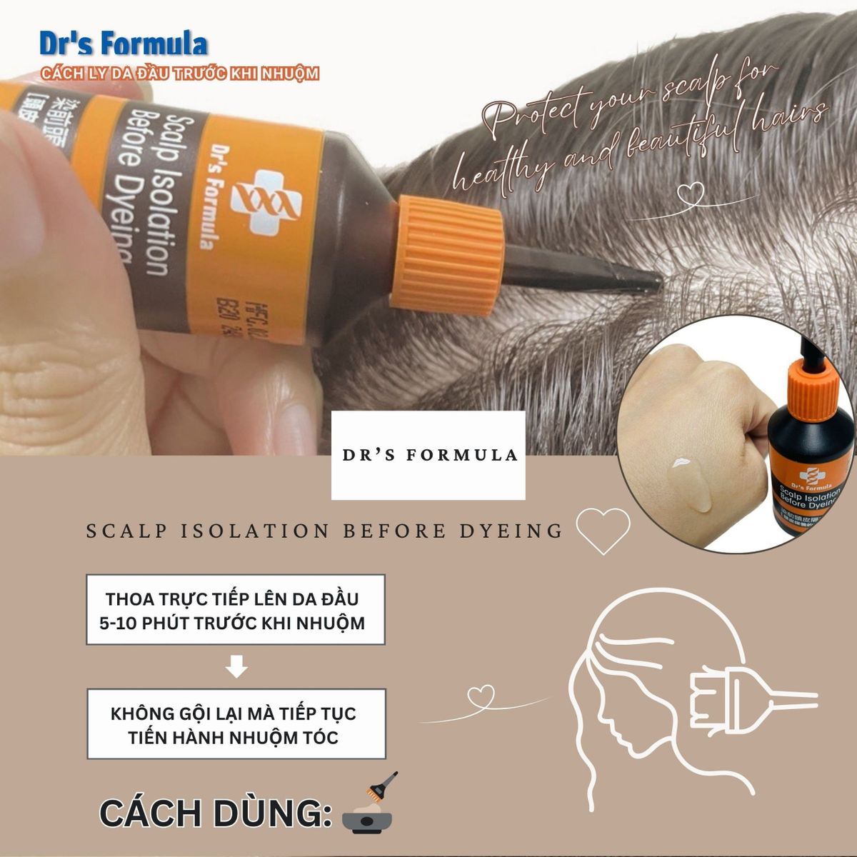 Dung Dịch Cách Ly Bảo Vệ Da Đầu Trước Khi Nhuộm Tóc Dr's Formula Scalp Isolation Before Dyeing Dung Dịch Cách Ly Bảo Vệ Da Đầu Trước Khi Nhuộm Tóc Dr's Formula Scalp Isolation Before Dyeing