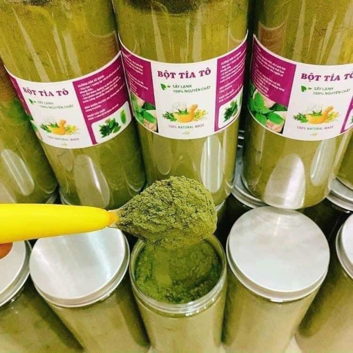 Bột tía tô sấy lạnh nguyên chất 100%, bột lá tía tô nguyên chất, thơm ngon, xịn mịn hủ 500g - CTB747 Bột tía tô sấy lạnh nguyên chất 100%, bột lá tía tô nguyên chất, thơm ngon, xịn mịn hủ 500g - CTB747